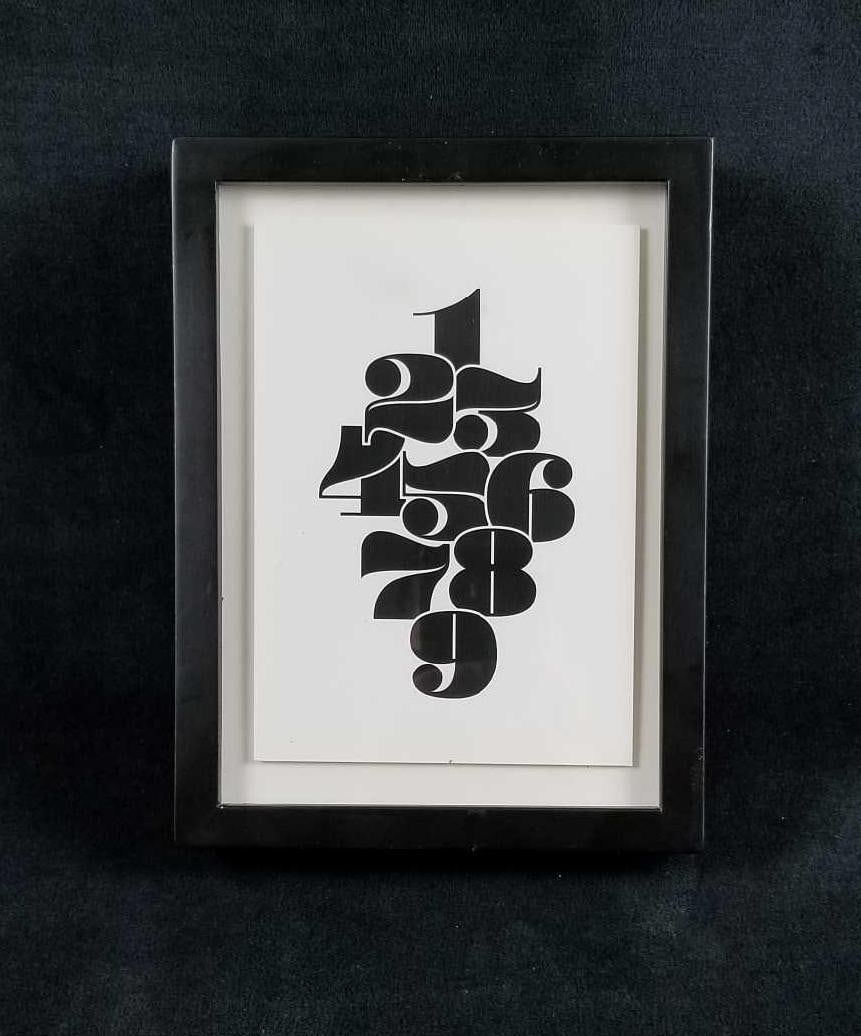 Sum Total Shari Margolin Minted Frame: This art is by Shari Margolin called "Sum Total" and is from Minted Art. Art work is tagged by company on the back. This framed art is in a black wooden frame set behind glass. Approx. measures 6" x 1