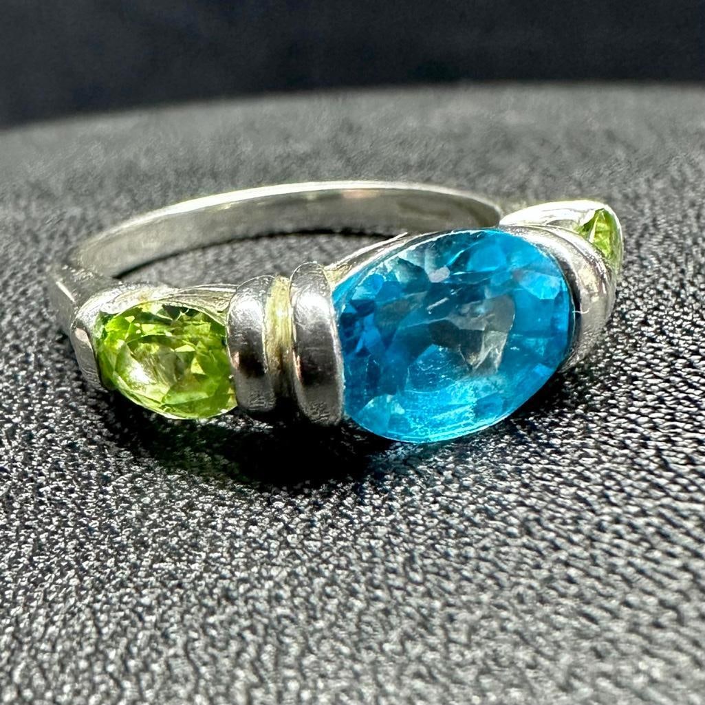 Sterling Topaz Peridot Ring (1 of 3)