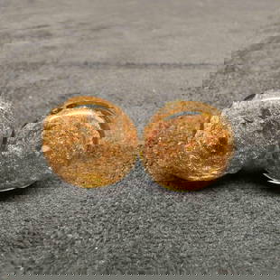 Murano Venetian Art Glass Lamp Work Clear Copper Speckled Circle Earrings G91: Murano Venetian Art Glass Lamp Work Clear Copper Speckled Circle Earrings G91. Earrings with clear copper colored glass beads with beautiful designs on each. The earrings feature copper speckled accen