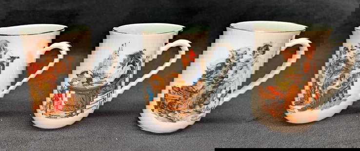 3 Norman Rockwell Museum Porcelain Cups A: 3 Norman Rockwell Museum Porcelain Cups A. This set includes:  (1) The Cobbler. (1) The Toymaker. (1) For A Good Boy.  Each is approx 4&#34; x 2 3/4&#34; x 4&#34; and