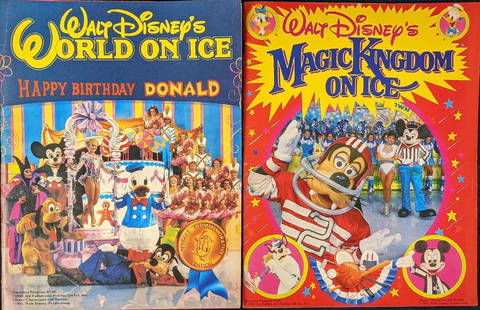 Two Walt Disneys World On Ice Donald Duck Birthday Sport Goofy: This lot includes:  (1) Walt Disney&#39;s World On Ice: Happy Birthday Donald. (1) Walt Disney&#39;s Magic Kingdom On Ice: Sport Goofy.   Both were published in 1985 by Souvenir Program/