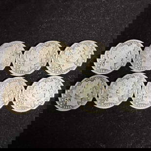 Eight Silver Quarter Coins Barber Quarters Coin Collection: These coins have been tested and researched to the best of our ability prior to listing. Please reference all photos for full details, as they are a part of the condition. DETAILS:  Metal - 0.900 Silv