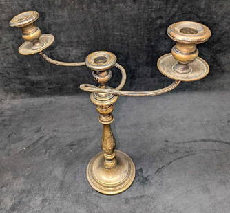 Vintage Gorham 3 Candle Holder Sterling Silver Candelabra A: Vintage Gorham 3 Candle Holder Sterling Silver Candelabra A. The candlestick holder's top can be separated to turn the three candlestick holders into one candlestick holder. Separated it is approx 4 3