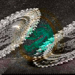 Malachite Green Black Stone Israel 925 Sterling Silver Pendant Brooch: This item is in good pre-owned, previously used/displayed condition with noticeable light wear, and surface scratches. Please reference all photos for full details. This piece of jewelry has been