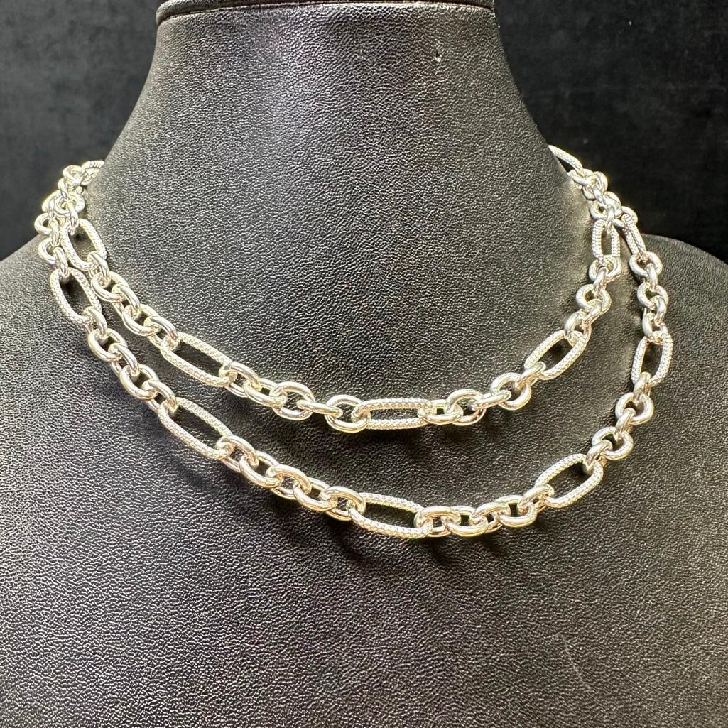 Sterling Silver Cable Link Pattern Chain (1 of 3)