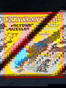 Vintage 4 Puzzles Everyday Picture MCMLI Saalfield Pub Co Akron Children Girls Boys: Vintage 4 Puzzles Everyday Picture MCMLI Saalfield Pub Co Akron Children Girls Boys  This lot features 4 complete puzzles made of cardboard in the original box. Puzzle pieces and box