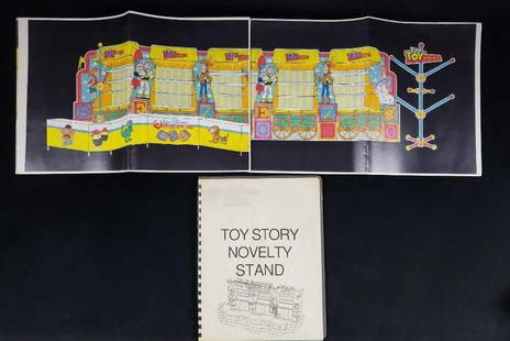 Rare Disney Pixar Toy Story Novelty Stand Booklet: The booklet was sent to vendors/stores to inform them on how to set up stands/displays for Toy Story novelties/toys. Has full-color images of what displays should look like. Please note, that this app