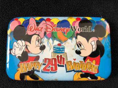 Huge Lot of Vintage 46 Official 2000 Walt Disney World Happy Birthday 29th Mickey Minnie Buttons: Huge Lot of Vintage 46 Official 2000 Walt Disney World Happy Birthday 29th Mickey Minnie Buttons Official 2000 Walt Disney World Happy Birthday 29th Birthday Pin Back Buttons. This lot contains 46 pi