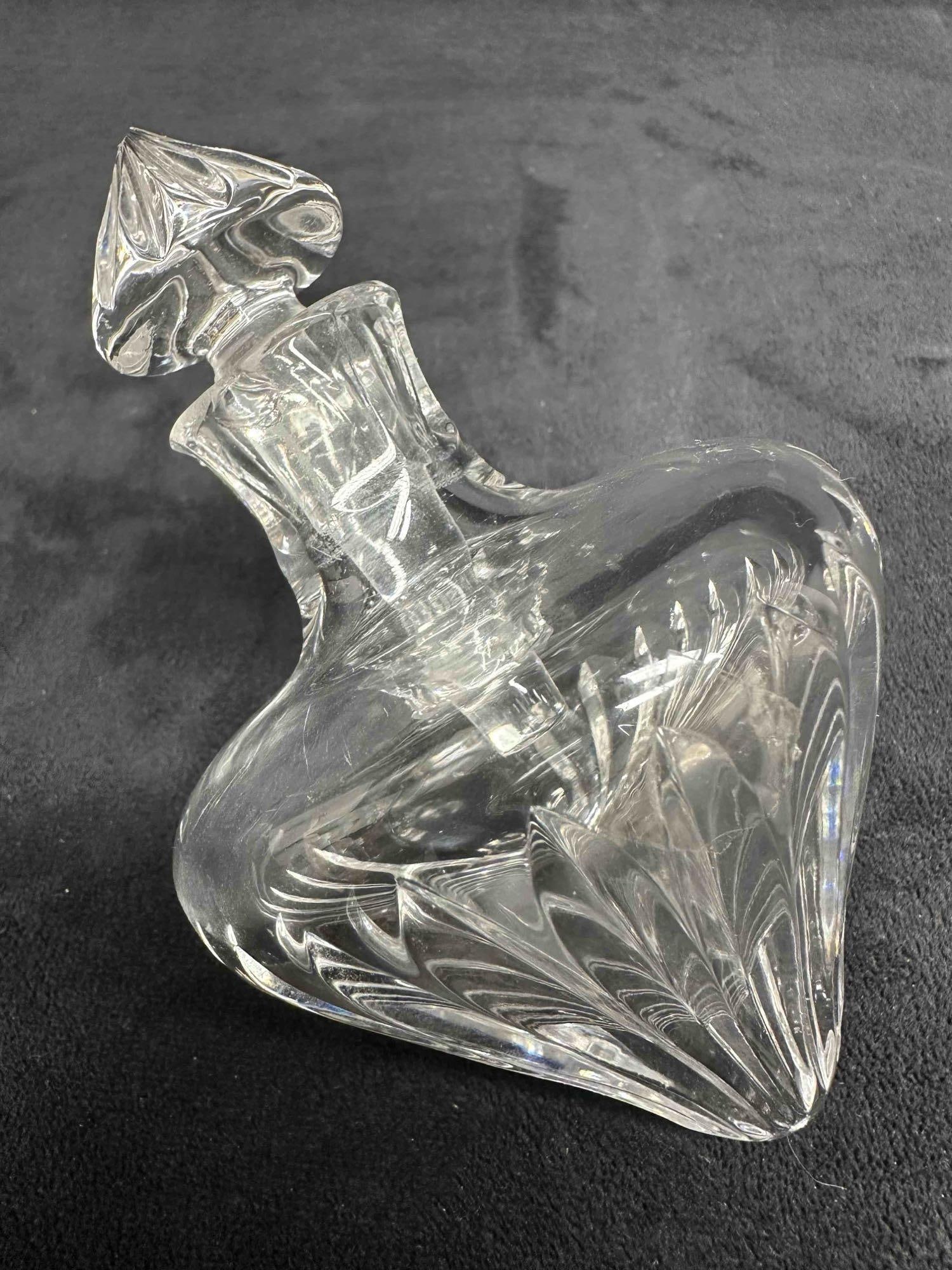 Crystal Glass Omega Style Side Rest Perfume Vanity Bottle Dispenser with Stopper (1 of 9)