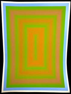 Richard Anuszkiewicz "New Glory" Signed Seriegraph: Richard Anuszkiewicz &#34;New Glory&#34; Signed Seriegraph  Signed seriegraph screen print of &#34;New Glory&#34; by Richard Anuszkiewicz. His paintings can be found in the Tate Gallery in London, as