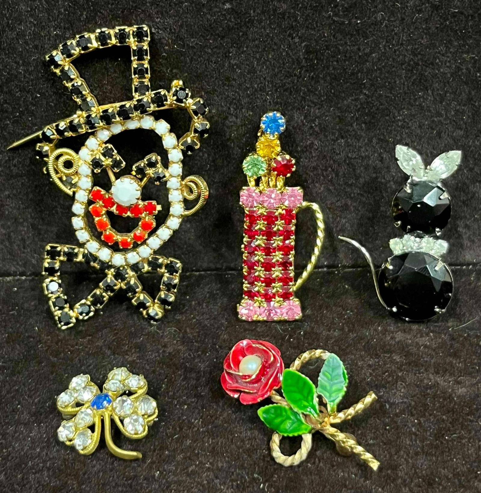 Colorful Rhinestones Brooches (1 of 9)
