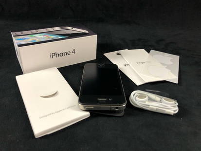 iPhone 4 Black 32GB 2010 Earphones: iPhone 4 Black 32GB 2010 Earphones. iPhone 4 Black 32GB 2010 has no known cracks or chips to the screen or back. There are some known scuff marks around the phone. The back is opened with the battery