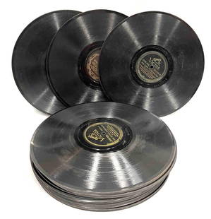 Stack Of 24 Loose Records RCA Victor Division Of Radio Corporation Of America: This lot contains a Stack Of 24 Loose Records RCA Victor Division Of Radio Corporation Of America. Each record is approx 9 3/4" x 9 3/4" and together they weigh about 10.3lbs. Overall the Vintage