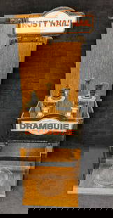 Rare Rusty Nail Drambuie Dispenser Display: Rare Rusty Nail Drambuie Dispenser Display. This is approx 8 1/2" x 8" x 24" and it weighs 8.70 lbs. There are markings on the plastic and surface rust on the metal. Please see the images