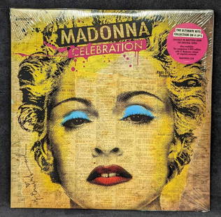 Rare Sealed Remastered Madonna Celebration 4 LP Set: Rare Sealed Remastered Madonna Celebration 4 LP Set. This was released by Warner Bros Records in 2009. Has the original pink "Hype" Sticker. This limited released sealed LP is approx 12 3/8" x