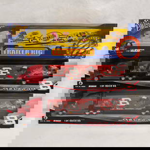 Winners Race Team Transporter Truck Trailer Trainer Rig Set Lot of Three Die Cast Trucks: Winners Race Team Transporter Truck Trailer Trainer Rig Set Lot of Three Die Cast Trucks. Each collectible is Sealed new featuring six Winner's Circle die cast Trainer Rig Racing Team Transport. N