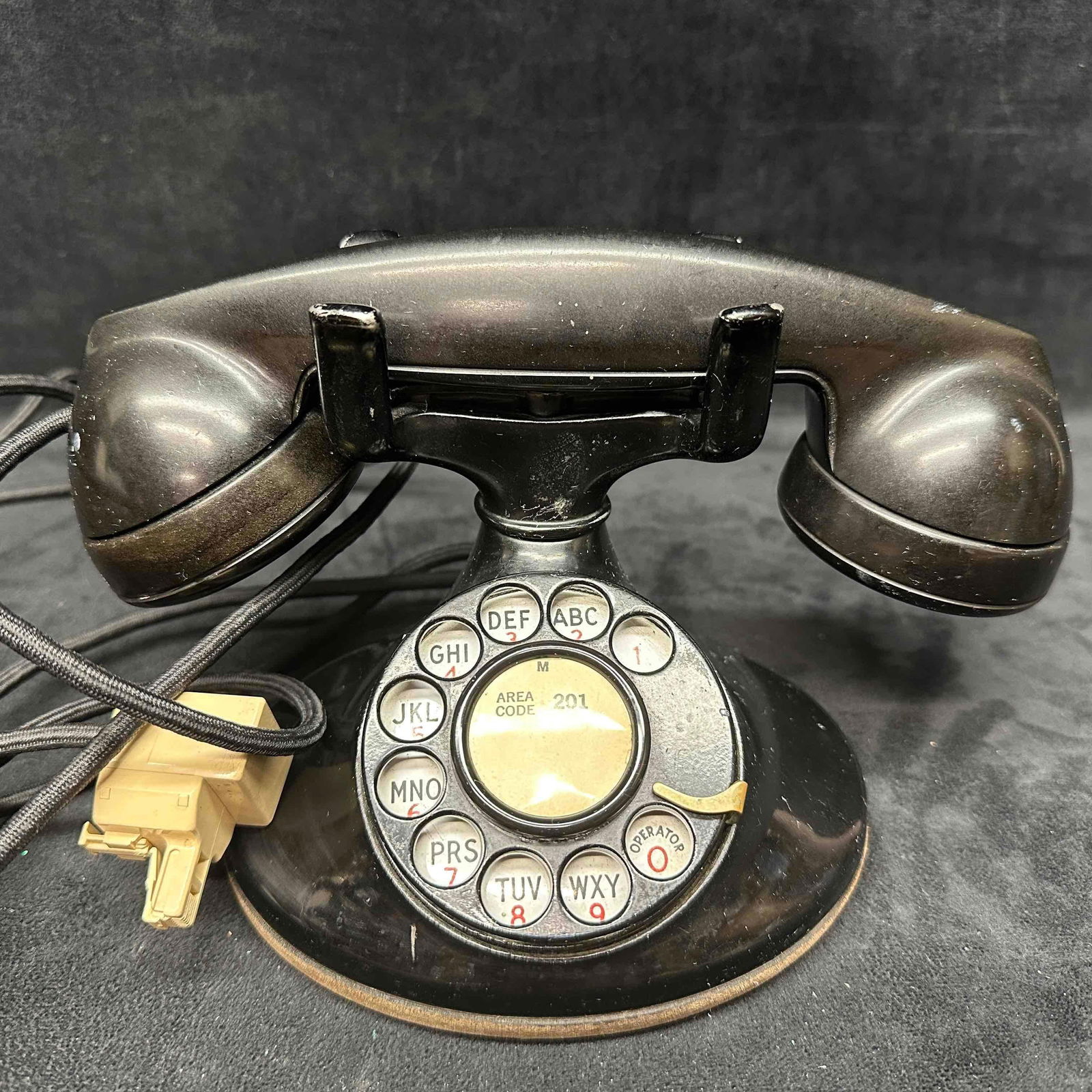 Antique Bell Systems Western Electric Co. Rotary Cradle Telephone USA Original Black Phone (1 of 10)