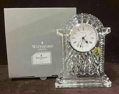 Waterford Crystal Archive Large Clock In Original Box: This lot contains a Waterford Crystal Archive Large Clock In Original Box. Overall the Waterford Crystal is in good pre owned condition with one small scratch on the underneath of the base. The origin