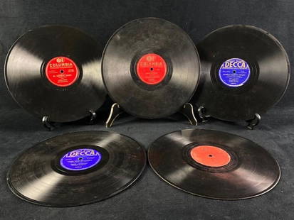 5 Records - 78 RPM: 5 Records - 78 RPM  Lot of assorted 10&#34; records from before 1955, when the music industry transitioned to the 33 1/3 RPM format for long play albums. This lot includes:  (1) Do You Care And Humpty