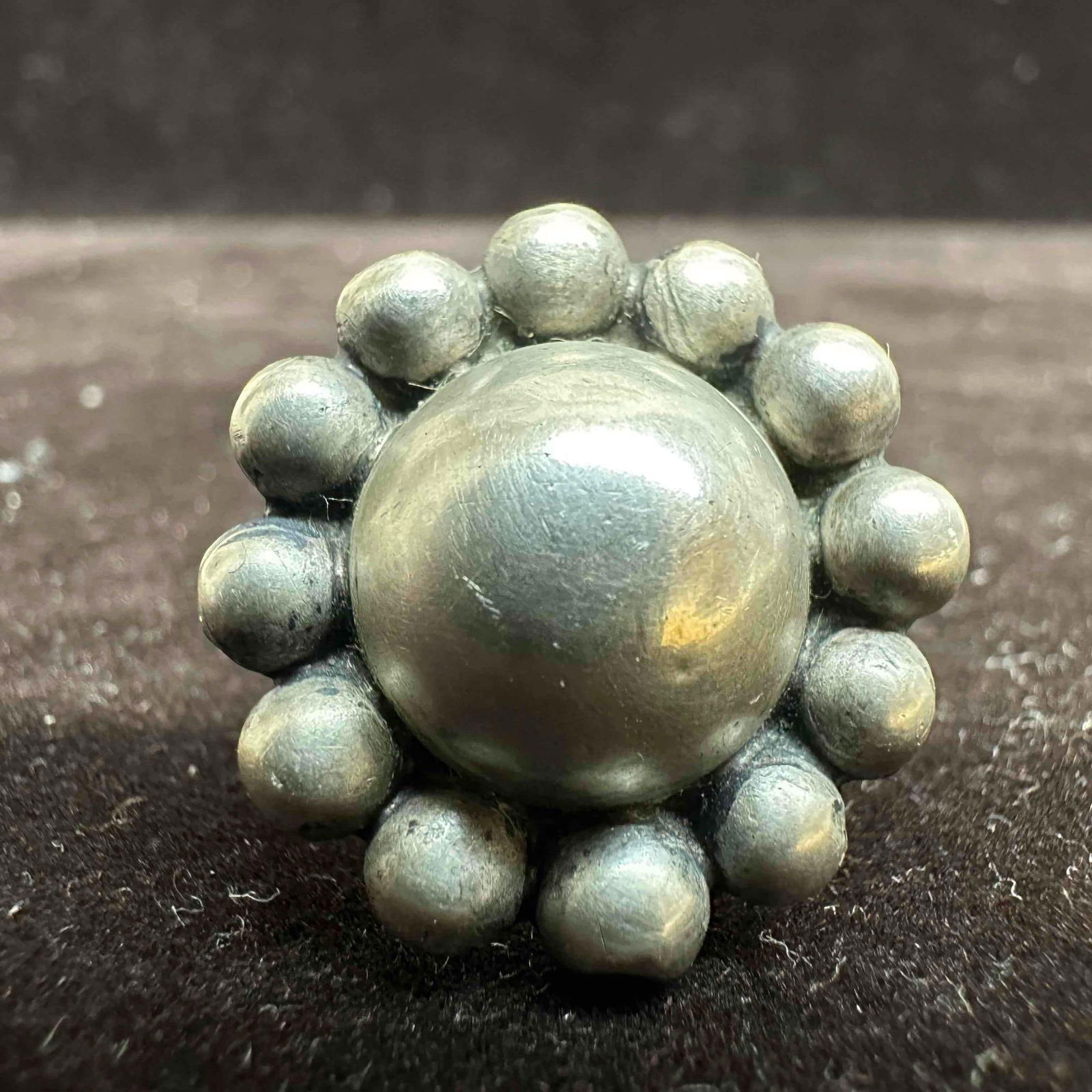 Mexico Sterling Silver Daisy Flower Dome Floral Ring (1 of 7)