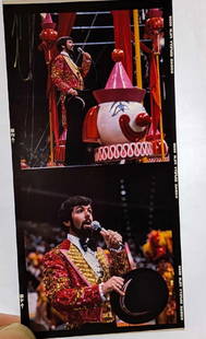 5 Circus Color Kodak Safety Film 2 3/8" x 2 3/8": 5 Circus Color Kodak Film 2 3/8" x 2 3/8". Here are five Kodak Safety negatives that with the proper equipment, prints could be made from. Two of the negatives are attached. These have ringmasters, cl