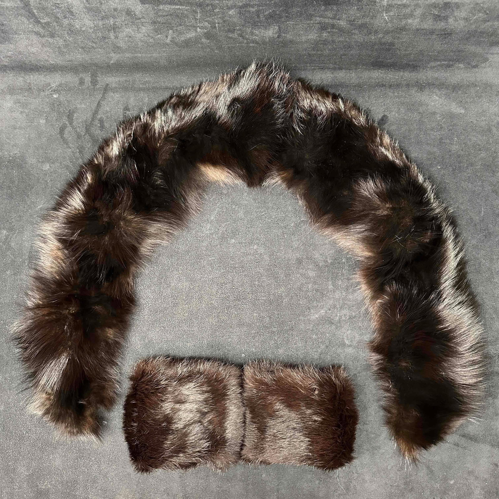 Dark Fox Fur Collar and Muff Set (1 of 7)