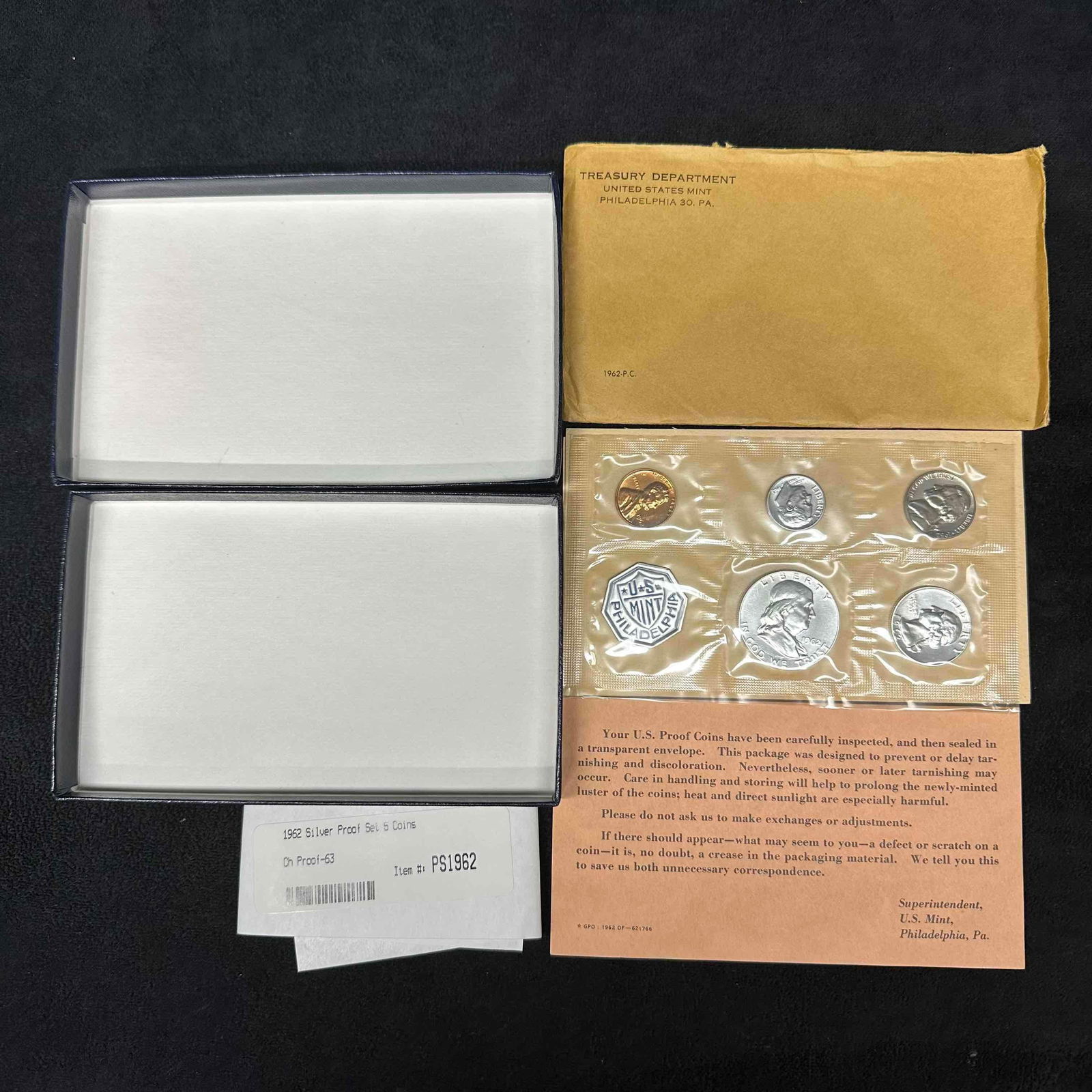 1962 United States Mint Proof Set 5 Coins (1 of 4)
