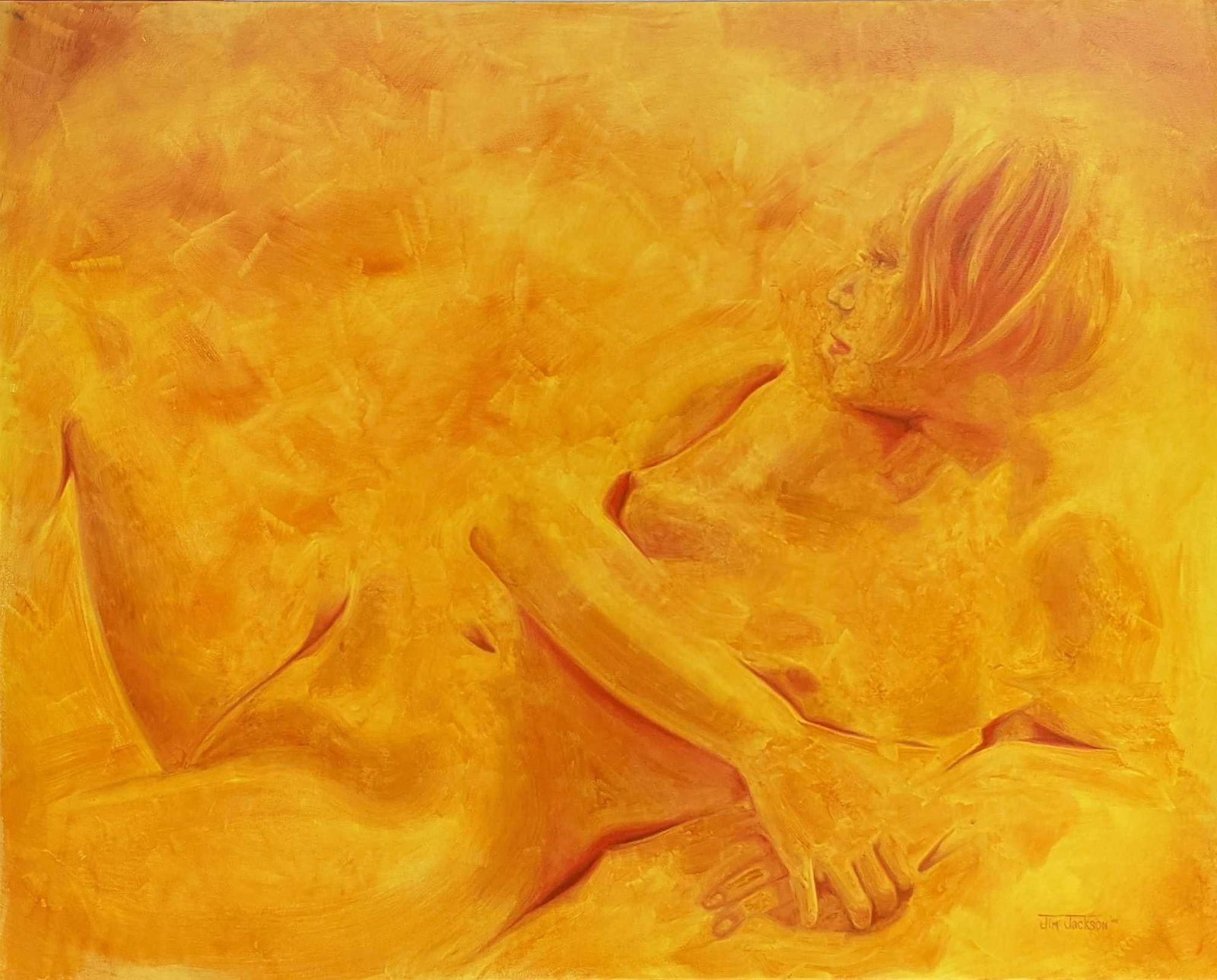 Large Acrylic On Canvas Jim Jackson Nude Woman Heat (1 of 9)