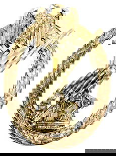 WWII German Army Flak Badge: This lot contains a WWII German Army Flak Badge. This badge was awarded to soldiers who belonged to anti-aircraft units. The badge commemorated soldiers or servicemen of the Flak Artillery who disting