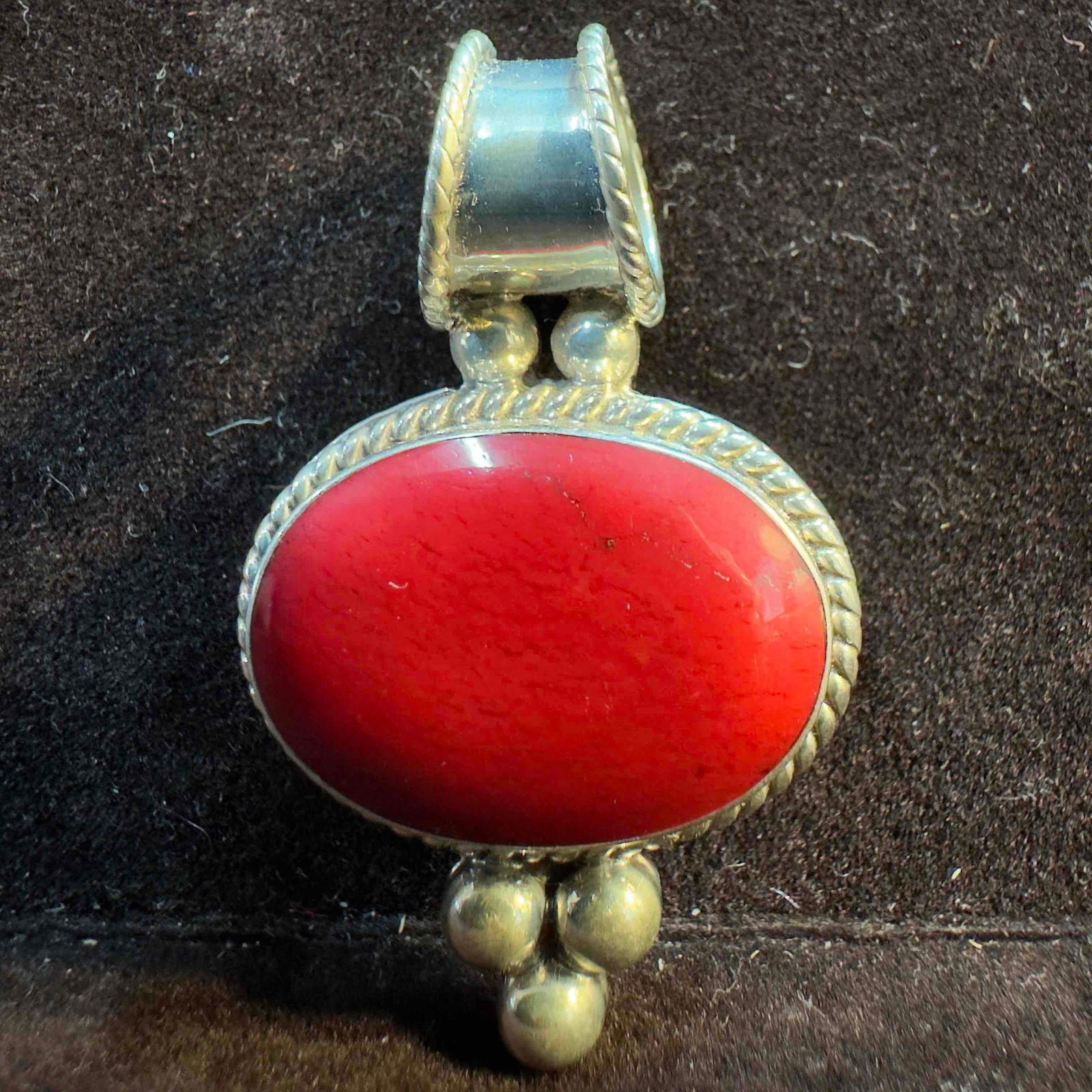 ATI Mexico 925 Sterling Silver Red Jasper Pendant B10 (1 of 7)