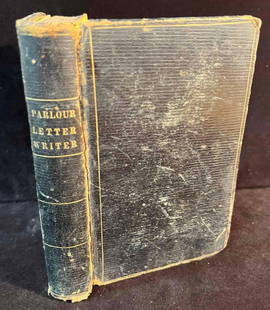 Hardcover Copy Of The Parlour Letter-Writer By R.Turner Published Thomas, Cowperthwait, & Co. 1838: This lot contains a Hardcover Copy Of The Parlour Letter-Writer By R.Turner Published Thomas, Cowperthwait, & Co. 1838. It is approx 5 1/4" x 3 1/2" and it weighs about 0.3lbs. Overall the book is in
