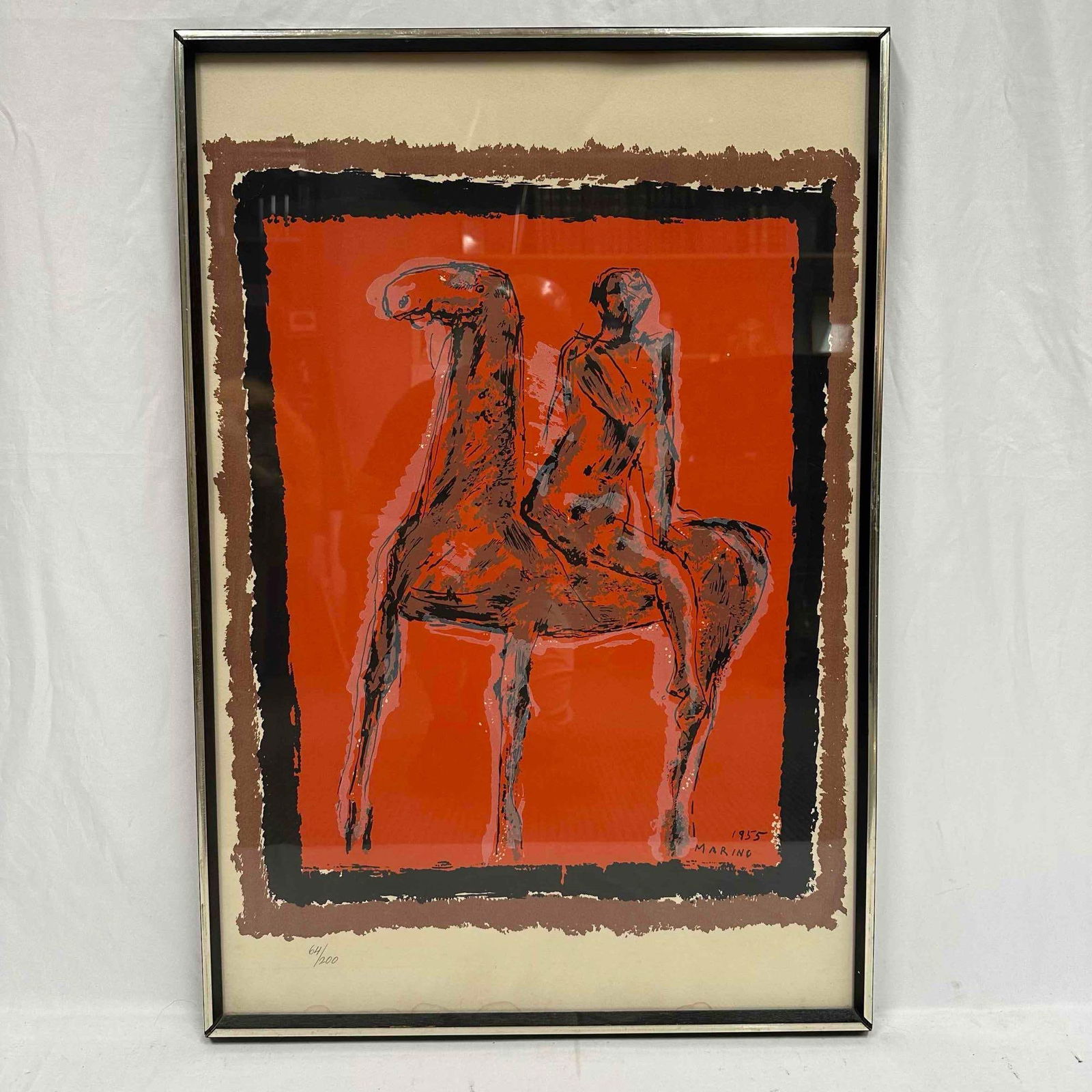 Horse and Rider Le Cavalier Marino Marini Art Print Framed and Numbered J (1 of 8)