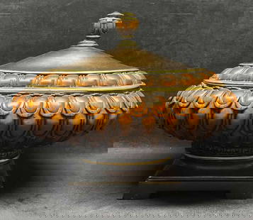 Large Decorative Display Bowl With Lid: This lot contains a Large Decorative Display Bowl With Lid. It is approx 16" x 10" x 12". Total weight is approx 10.2lbs. Overall the decorative&nbsp;piece is in good used condition with no noticeable