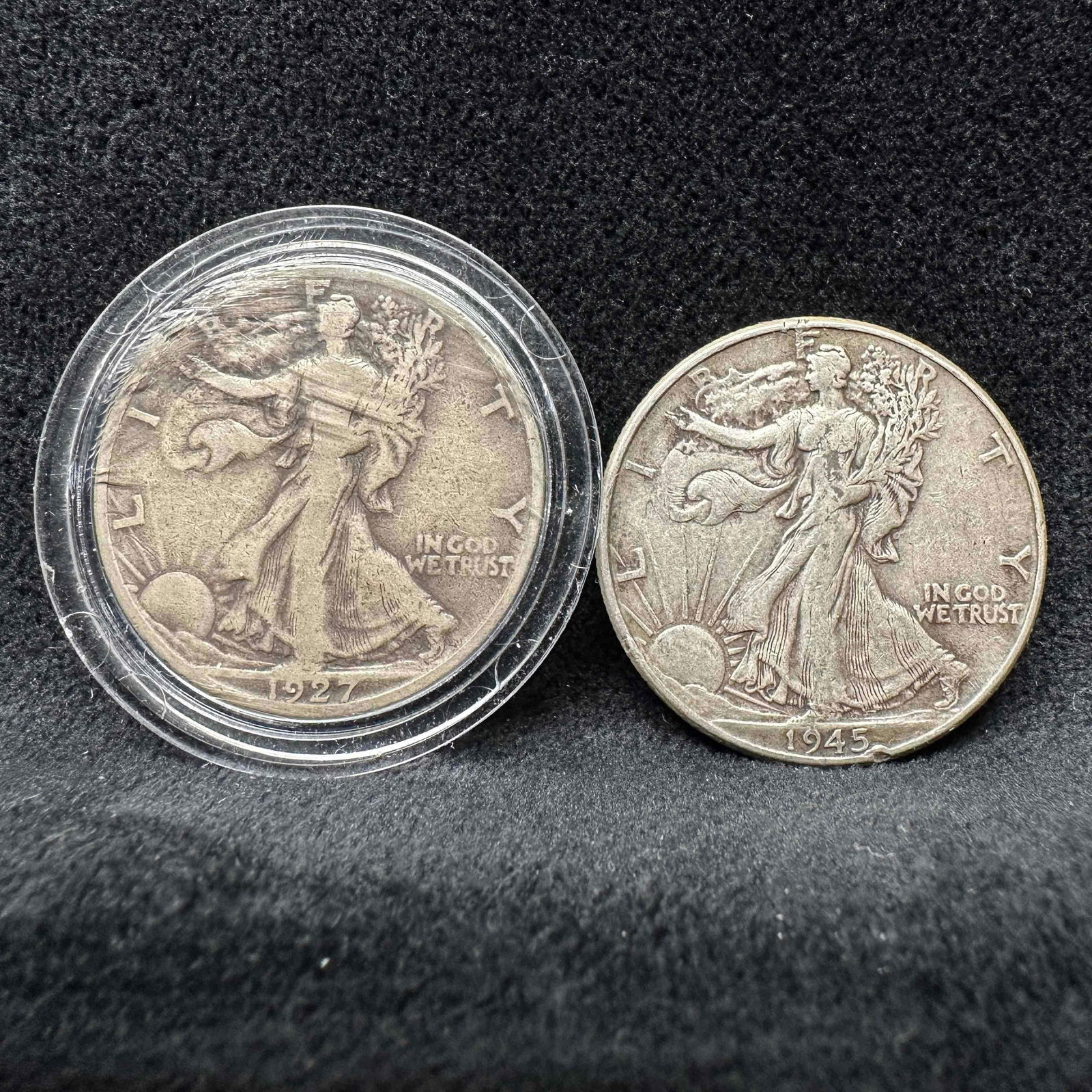 1927 and 1945 Walking Liberty Half Dollar Pair (1 of 6)