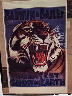 Kodak Transparent 4 X 5 Barnum & Bailey Tiger: Kodak Transparent 4 X 5 Barnum & Bailey Tiger. Here is a 4" x 5" Kodak Transparent of a vintage "Barnum & Bailey" Tiger Poster that can be made into prints with the right equipment. This weighs 0.01lb