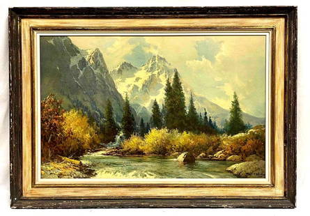 Framed Robert Wood Landscape Print On Board: This lot contains a&nbsp;Framed Robert Wood Landscape Print On Board. The frame is approx 30 1/2" x 43 1/2" while the print is approx 23 1/2" x 36 1/2". Total weight is approx 11.5lbs. Overall the pri