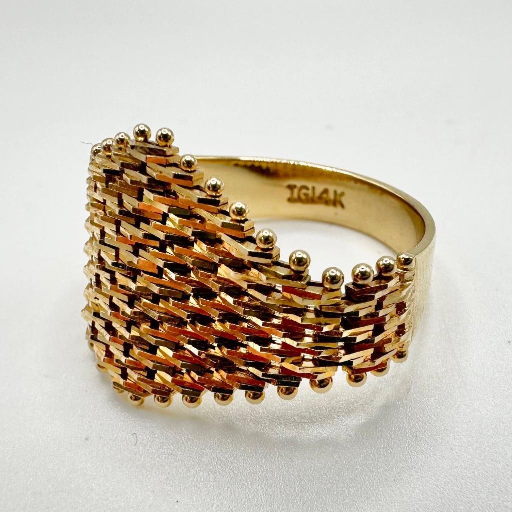 14k Gold Half Chain Ring A (1 of 2)