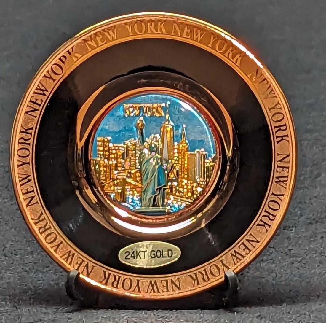 NY Skyline 24KT Gold Edged Chokin Plate (1 of 5)
