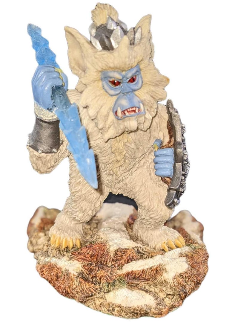 Enchantica Ice Demon Collectors Club Fantasy Figurine: Enchantica Ice Demon:1992 Collectors Club Redemption Piece. From "Wrath of the Ice Sorcerer". Was designed by Ken Fallon. Was released and retired in 1992. Hand-Painted Resin that was made in 