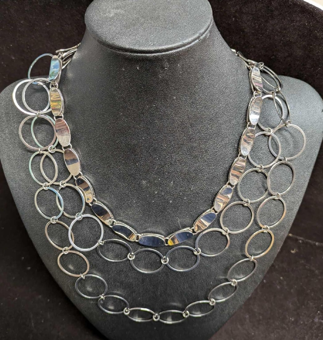 2 Vintage Stainless Steel Milor Necklaces (1 of 7)