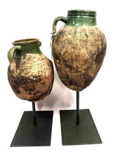 Large & Small Display Pots: This lot contains a&nbsp;Large & Small Display Pot. The Large display pot is approx 12" x 7 3/4" x 25 1/2" and weighs about 16.5lbs. The small pot is approx 12" x 7 3/4" x 20" and weighs about 14lbs.
