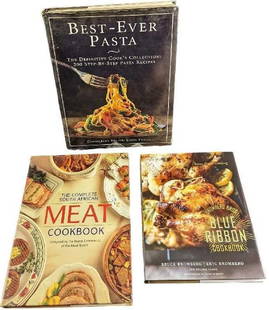 3 Pasta Bromberg Bros Blue Ribbon Meat Cookbooks: This lot of hardcovers includes:  (1) Bromberg Bros Blue Ribbon Cookbook By Bruce Bromberg, Eric Bromberg And Melissa Clark. This was published by Clarkson Potter Publishers (New York) and copyrighted