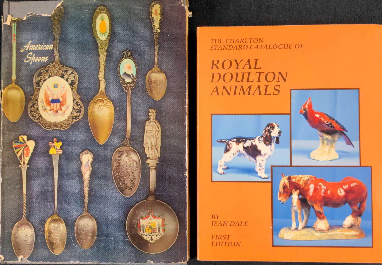 American Spoons And Royal Doulton Animals Books: This lot includes: (1) The Charlton Standard Catalogue Of Royal Doulton Animals by Jean Dale. 1st Edition. Published by The Charlton Press in 1994 (Canada). The soft-cover book is approx 7" 1"