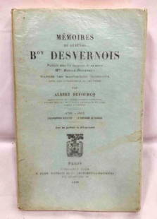 Paperback Of Mémories Du Général Bon Desvernois By Albert Dufourcq 1786-1815 Librairie Plon 1898: This lot contains a paperback copy of Mémories Du Général Bon Desvernois by Albert Dufourcq published by Librairie Plon in 1898. The book is approx 9" x 5 3/4" and weighs about 1.9lbs. Over