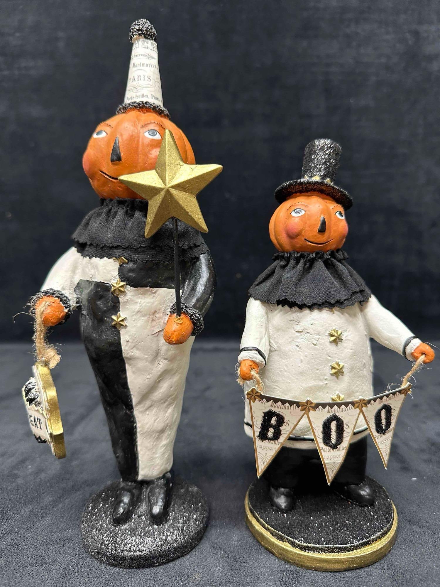 Heather Myers Halloween Trick or Treat Boo Folk Art Pumpkin Figure Doll Set (1 of 6)