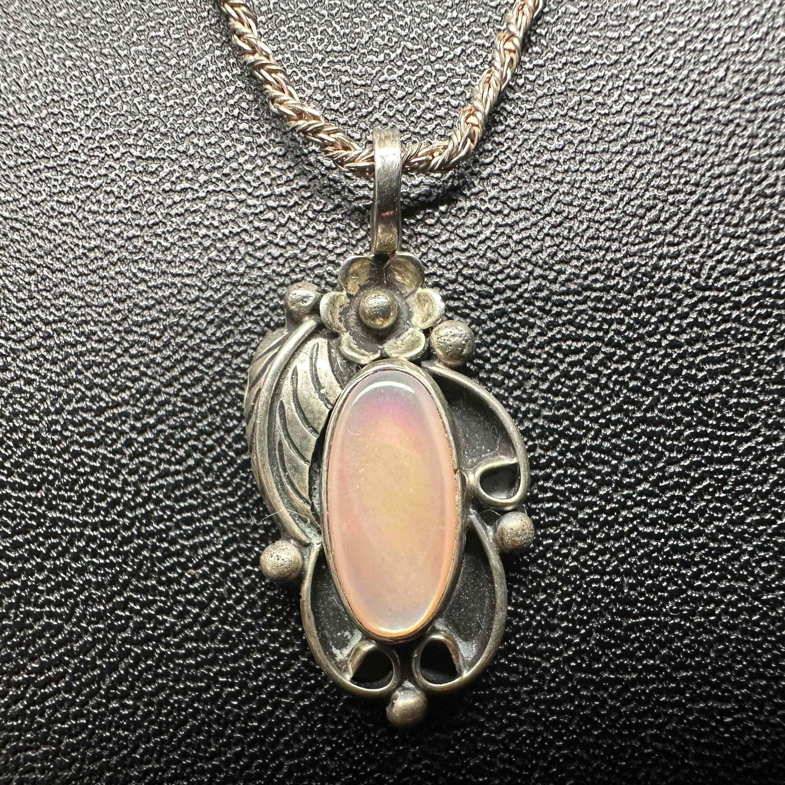 Rose Quartz Floral Pendant Sterling Silver Necklace G24 (1 of 8)