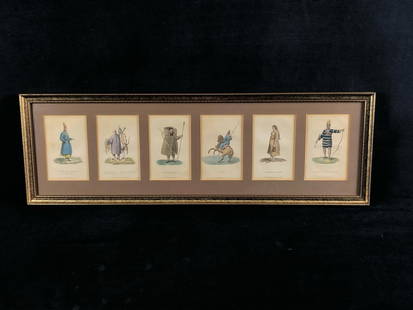 original 1822 1823 1826 Victorian R. Ackermann Repository Arts Fashion Framed Colored Plates Prints: Victorian R. Ackermann Repository Arts Fashion Framed Colored Plates Prints In very good condition professionally framed 23&#34; x 7.5&#34; Frame 6 prints in all &#34;The Repository of Arts, Literatur