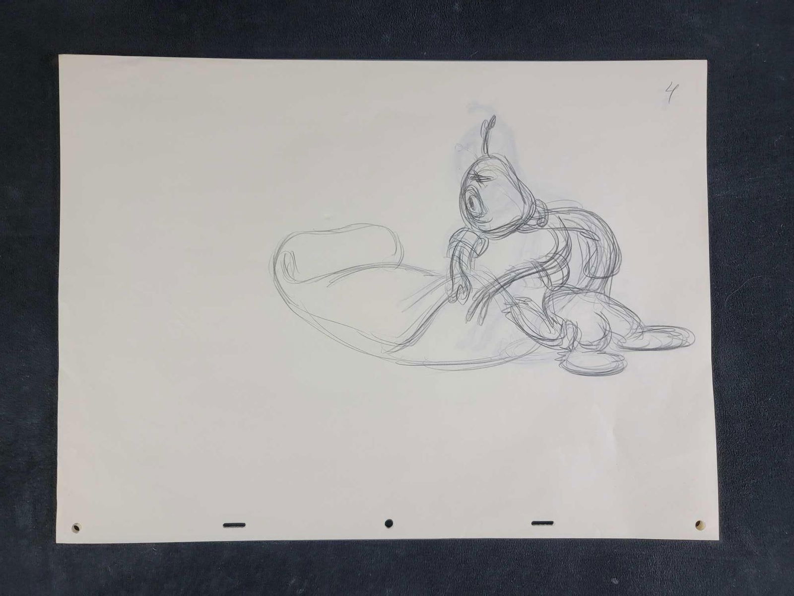 Disney Lilo and Stitch Original Sketch Art: Disney Lilo and Stitch Original Sketch Art by unknown artist. The character is Pleakley. We are not sure if it's from the movie series or the TV series. This was acquired from a long-time D