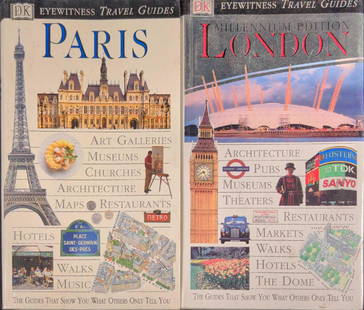 Eyewitness Travel Guides London And Paris: This lot includes:  (1) DK Eyewitness Travel Guides: Paris by Alan Tiller. Published by DK Publishing in 1999. (1) DK Eyewitness Travel Guides: London - Millennium Edition by Michael Leapman. Publishe