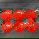Emile Henry France Artisan Red Maroon Shell Ruffled Ceramic Mini Dish Set